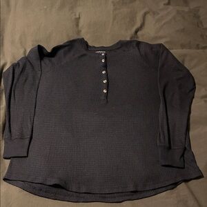 American Eagle  Long Sleeve Henley Shirt Super Soft Waffle Knit long Sleeve